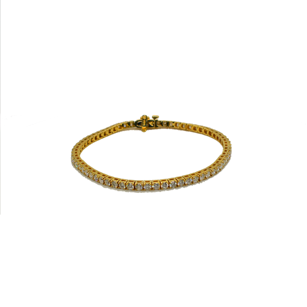 Diamond Tennis Bracelet 4.18CT 65 Diamonds (2.5mm) 14K Yellow Gold