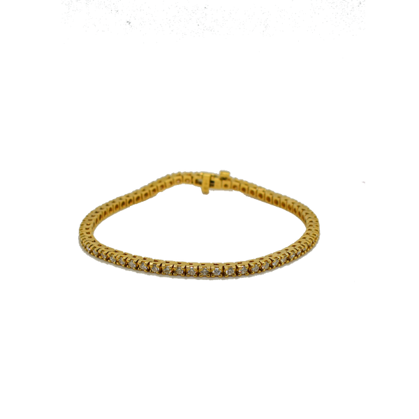 Diamond Tennis Bracelet 4.19CT (2.5mm) 14K Yellow Gold 65 Diamonds
